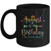 August Is My Birthday Yes The Whole Month Tie Dye Leopard Mug | teecentury