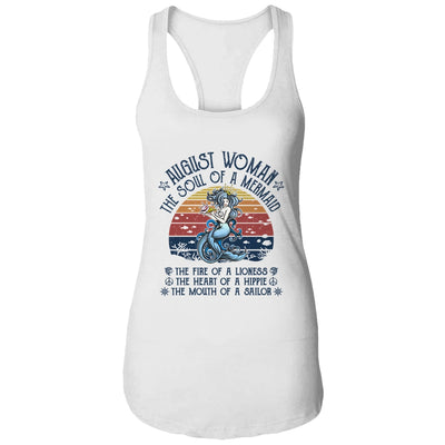 August Woman The Soul Of A Mermaid Vintage Birthday Gift T-Shirt & Tank Top | Teecentury.com