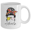 Aunt Life Softball Baseball Women Mothers Day Messy Bun Funny Mug Coffee Mug | Teecentury.com