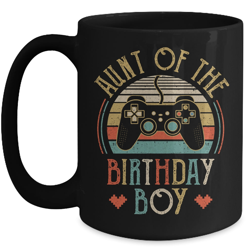 Aunt Of The Birthday Boy Vintage Matching Gamer Birthday Mug Coffee Mug | Teecentury.com