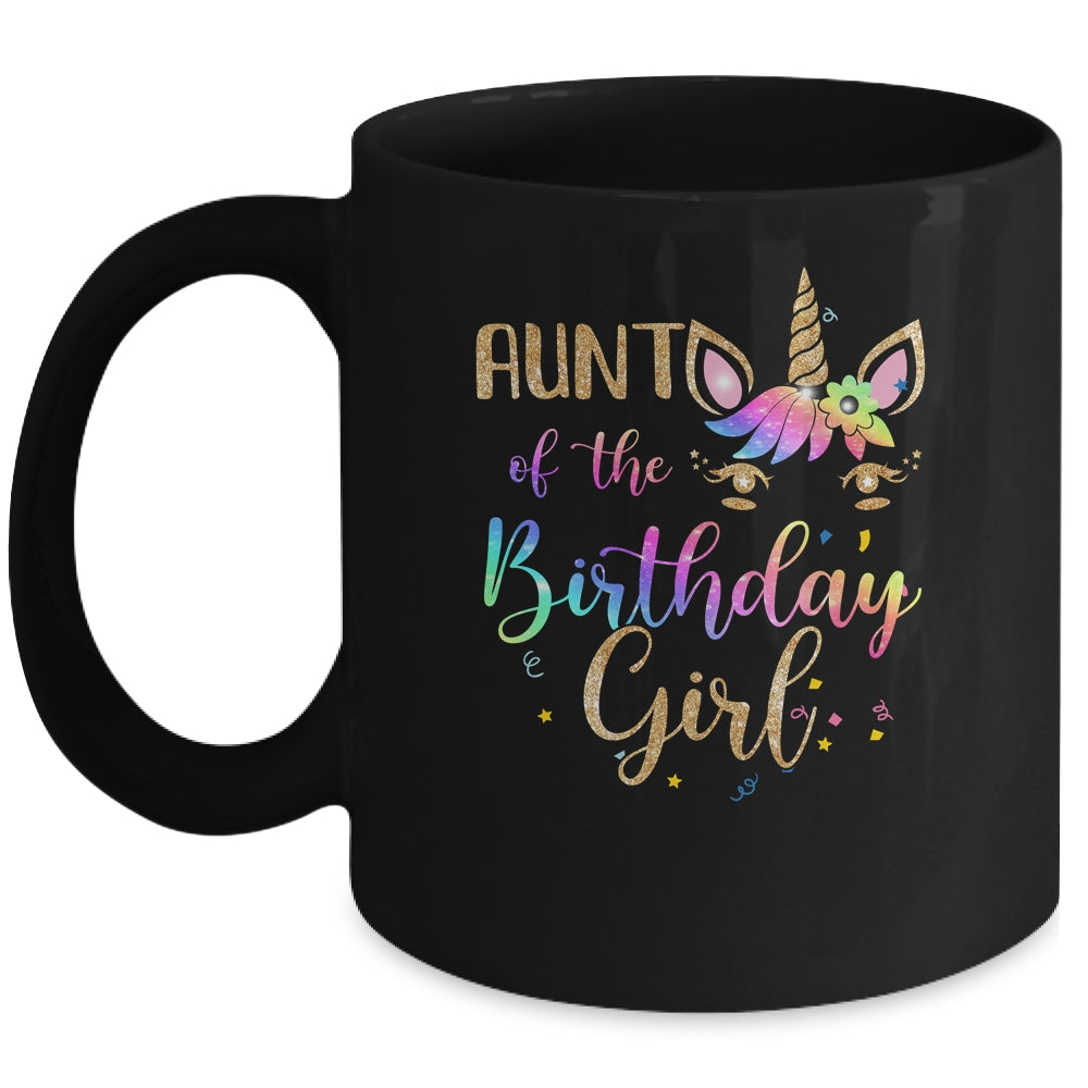 Aunt Of The Birthday Girl Niece Unicorn Birthday Gift Mug Coffee Mug | Teecentury.com