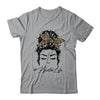 Auntie Life Messy Bun Hair Bandana Leopard Print T-Shirt & Tank Top | Teecentury.com
