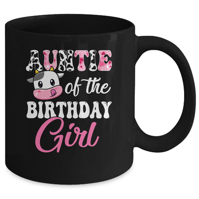 Auntie Of The Birthday Girl Farm Cow 1st Birthday Girl Mug | teecentury