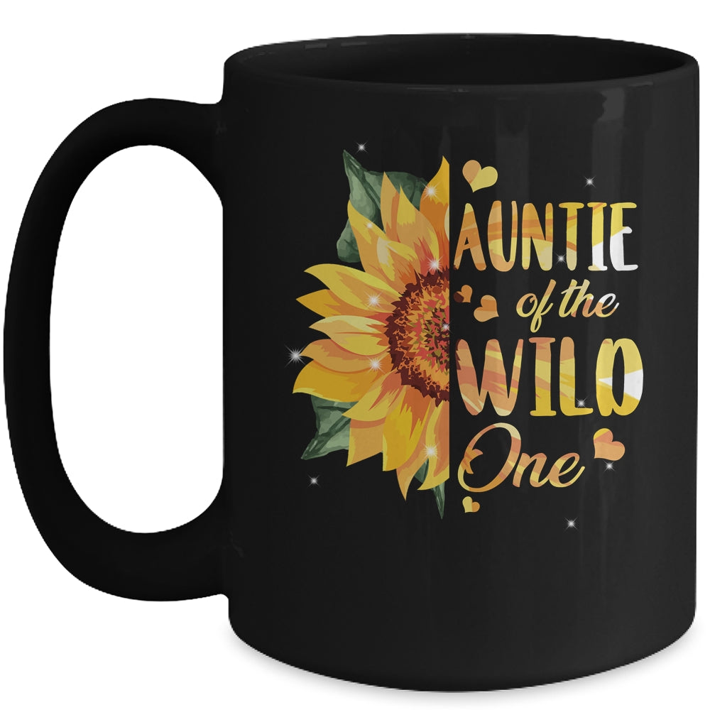 Auntie Of The Wild One 1st Birthday Sunflower Mug Coffee Mug | Teecentury.com