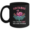 Auntimingo Like An Aunt Only Awesome Floral Flamingo Gift Mug Coffee Mug | Teecentury.com
