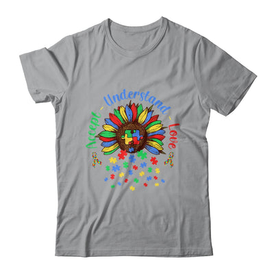 Autism Awareness Accept Understand Love ASD Rainbow Flower Shirt & Hoodie | teecentury