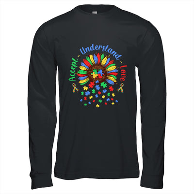 Autism Awareness Accept Understand Love ASD Rainbow Flower Shirt & Hoodie | teecentury