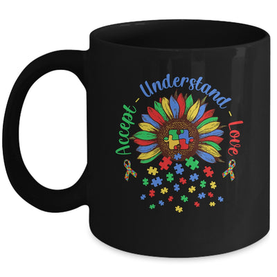 Autism Awareness Accept Understand Love ASD Rainbow Flower Mug | teecentury