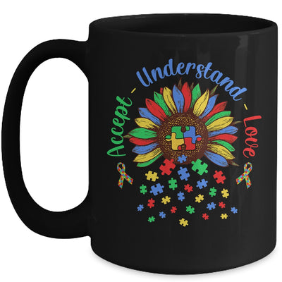 Autism Awareness Accept Understand Love ASD Rainbow Flower Mug | teecentury