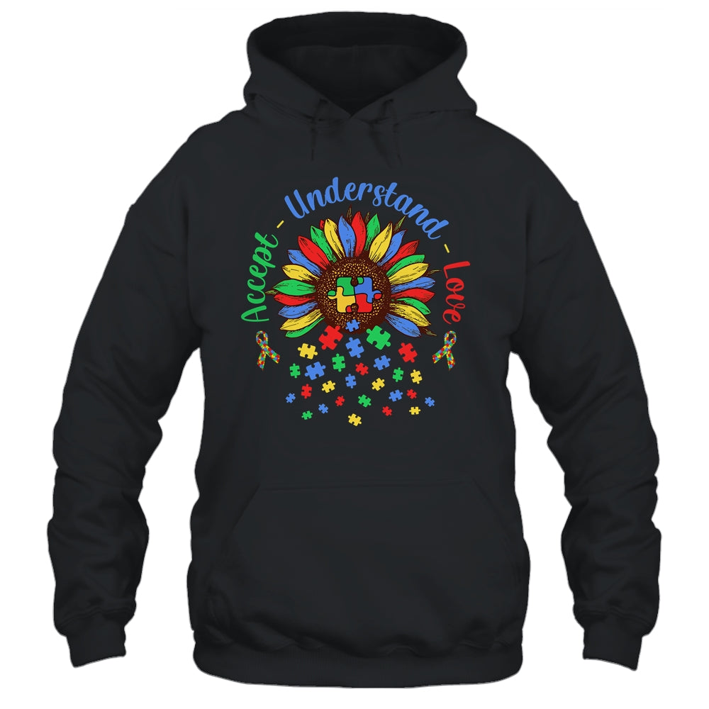Autism Awareness Accept Understand Love ASD Rainbow Flower Shirt & Hoodie | teecentury