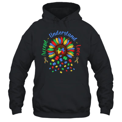 Autism Awareness Accept Understand Love ASD Rainbow Flower Shirt & Hoodie | teecentury