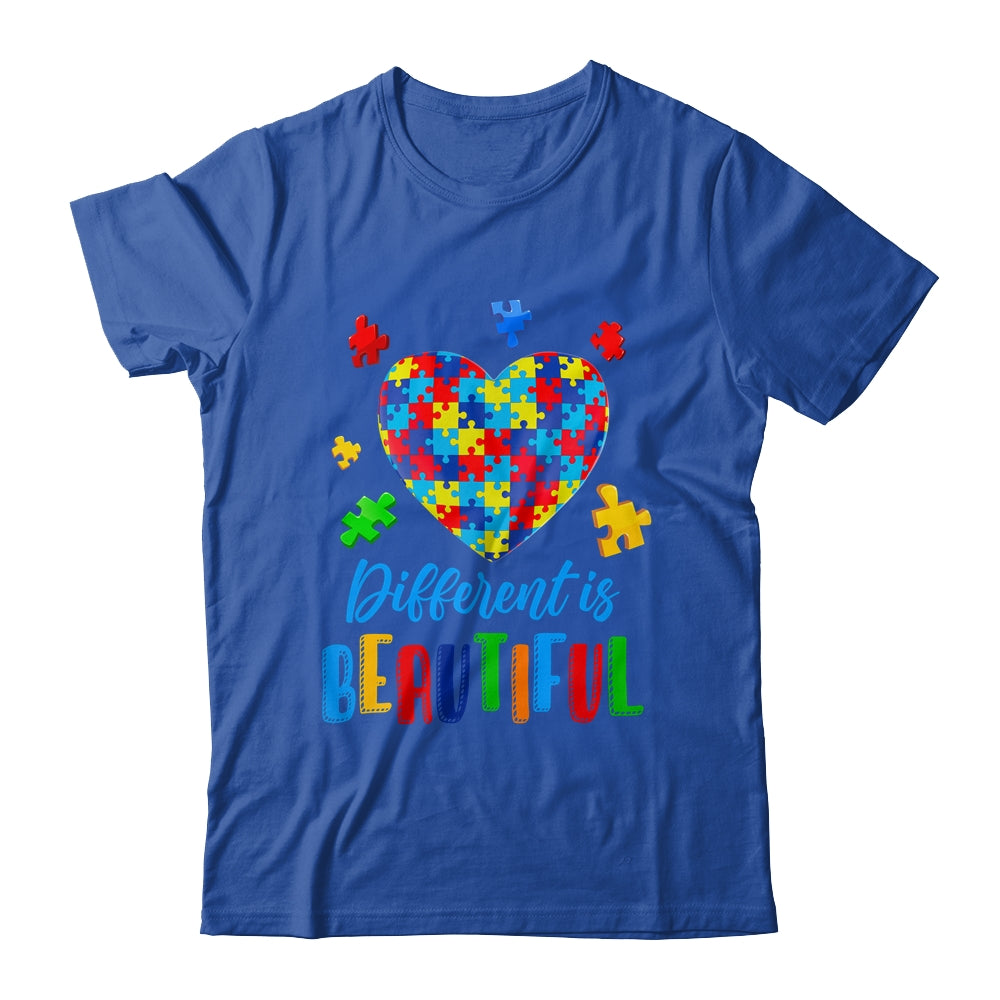 Autism Awareness Different Is Beautiful Autism Heart Shirt & Hoodie | teecentury
