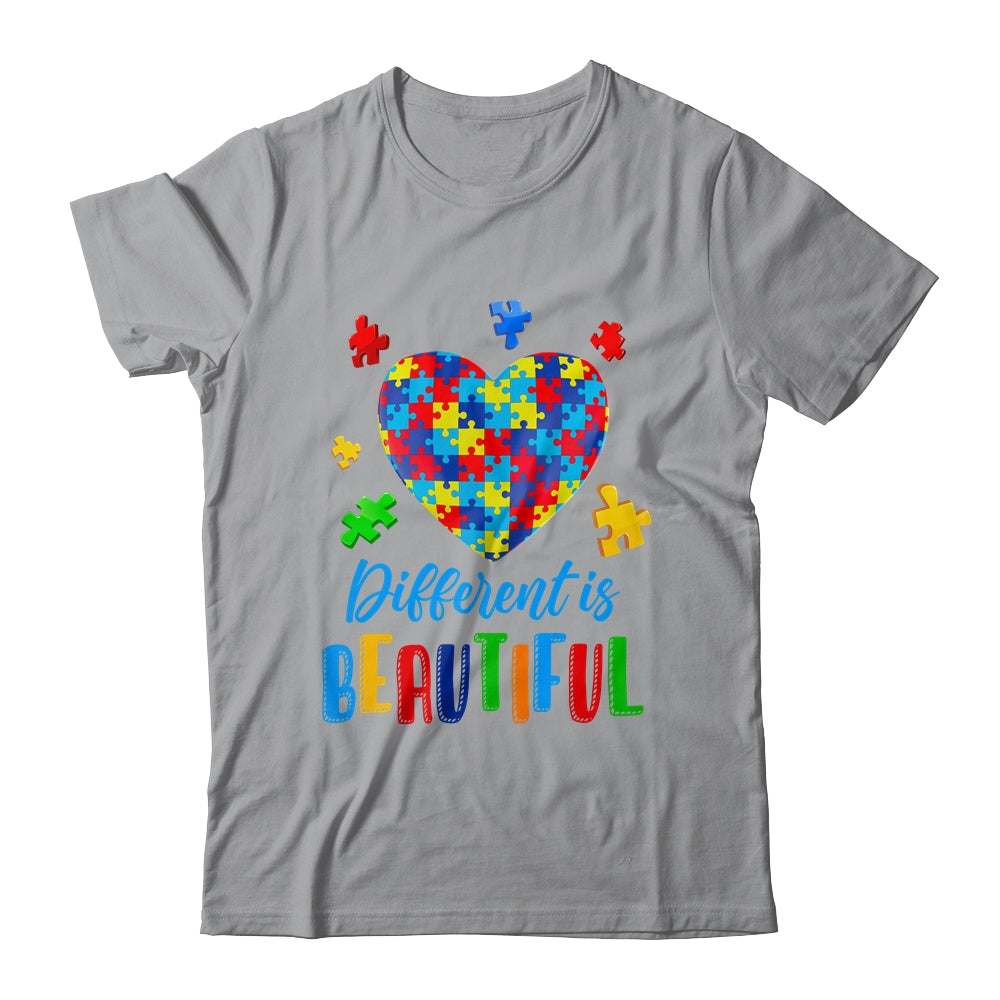 Autism Awareness Different Is Beautiful Autism Heart Shirt & Hoodie | teecentury