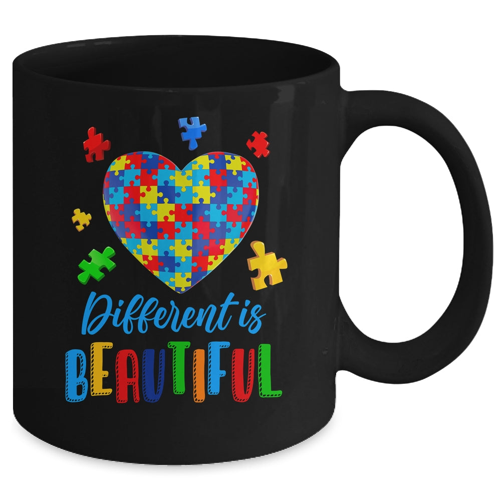 Autism Awareness Different Is Beautiful Autism Heart Mug | teecentury