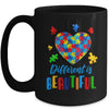 Autism Awareness Different Is Beautiful Autism Heart Mug | teecentury