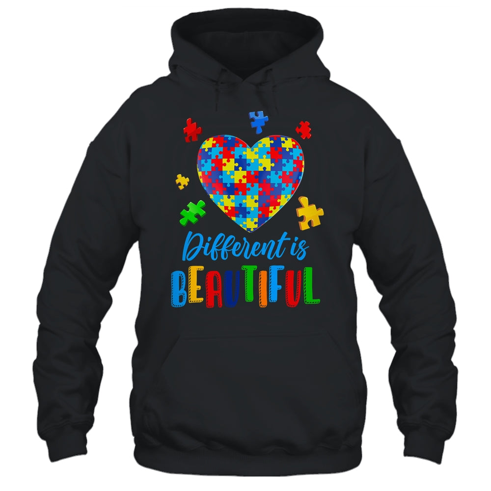 Autism Awareness Different Is Beautiful Autism Heart Shirt & Hoodie | teecentury