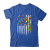 Autism Awareness Distressed American Flag Puzzle Ribbon T-Shirt & Hoodie | Teecentury.com
