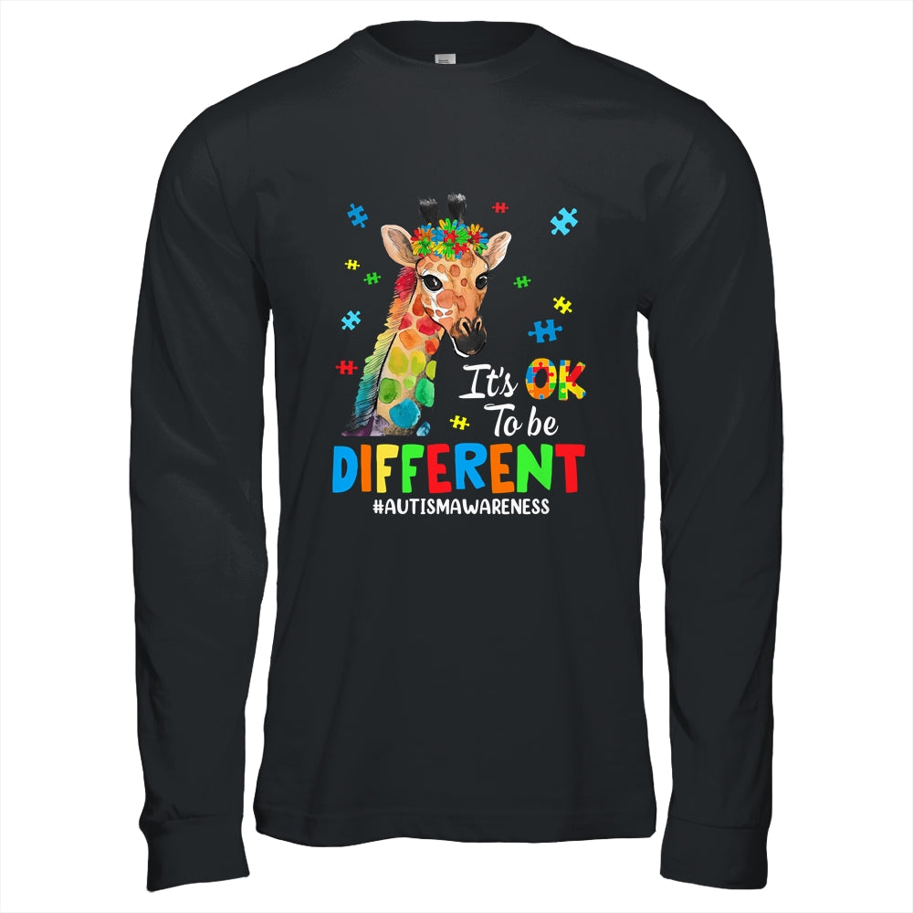 Autism Awareness Giraffe Women Kid Its Ok To Be Different Shirt & Hoodie | teecentury