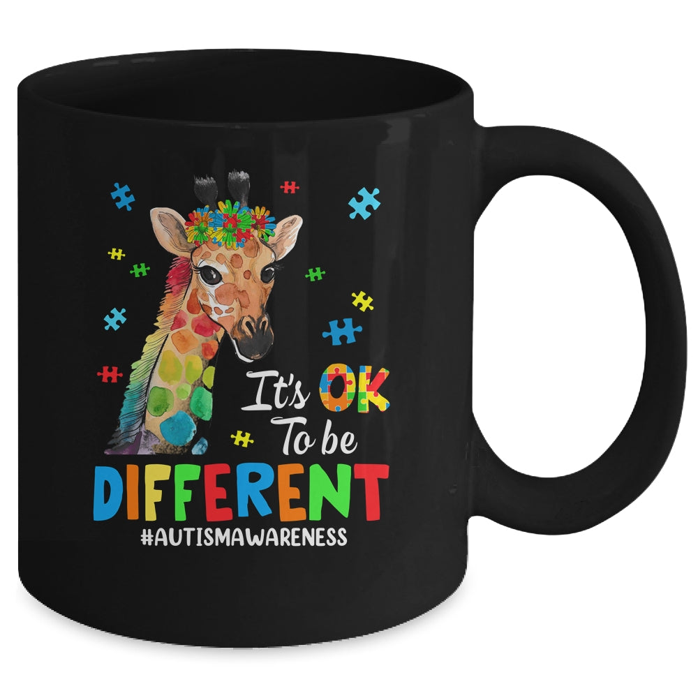 Autism Awareness Giraffe Women Kid Its Ok To Be Different Mug | teecentury