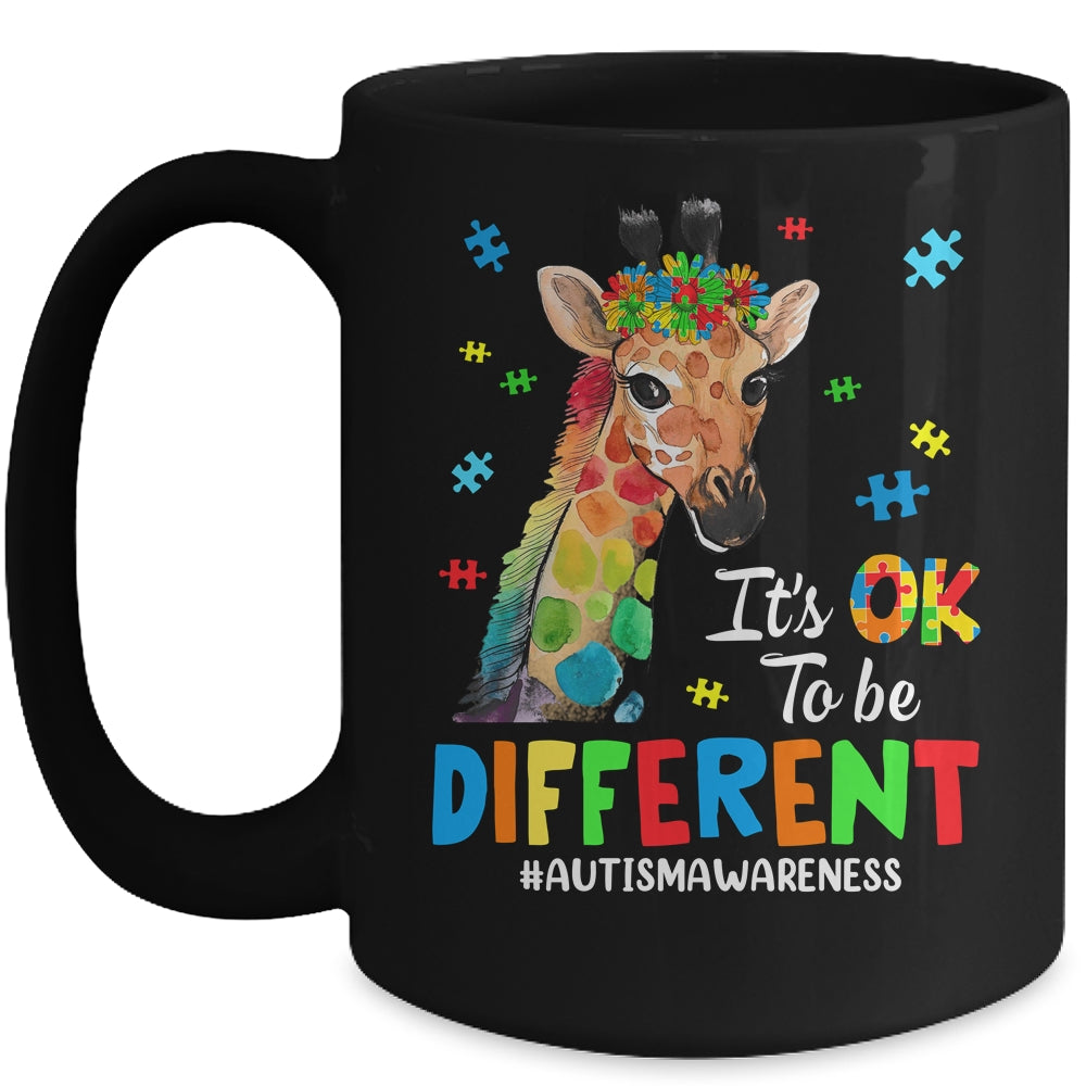 Autism Awareness Giraffe Women Kid Its Ok To Be Different Mug | teecentury