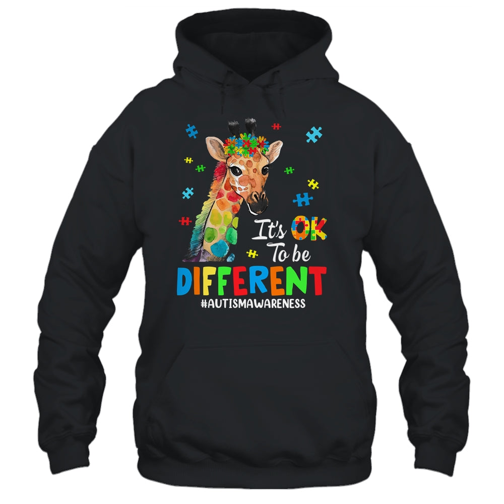 Autism Awareness Giraffe Women Kid Its Ok To Be Different Shirt & Hoodie | teecentury