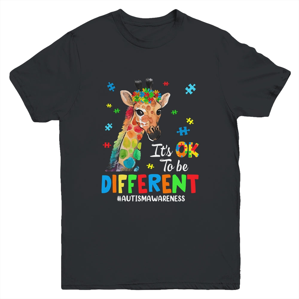 Autism Awareness Giraffe Women Kid Its Ok To Be Different Youth Shirt | teecentury