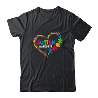 Autism Awareness Heart Puzzle Piece Support Autistic Shirt & Tank Top | teecentury