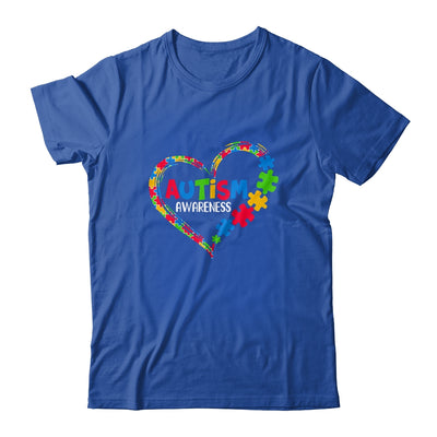 Autism Awareness Heart Puzzle Piece Support Autistic Shirt & Tank Top | teecentury