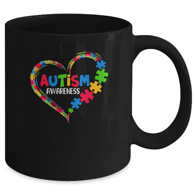 Autism Awareness Heart Puzzle Piece Support Autistic Mug | teecentury