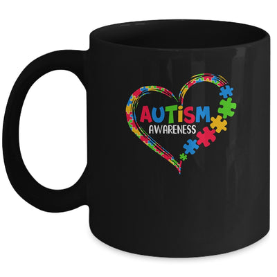 Autism Awareness Heart Puzzle Piece Support Autistic Mug | teecentury