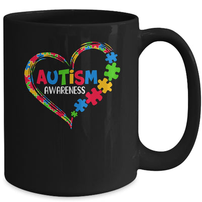 Autism Awareness Heart Puzzle Piece Support Autistic Mug | teecentury
