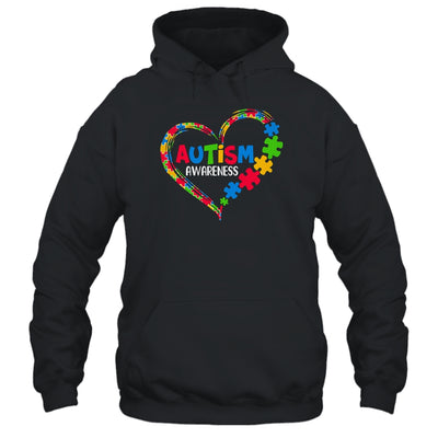 Autism Awareness Heart Puzzle Piece Support Autistic Shirt & Tank Top | teecentury