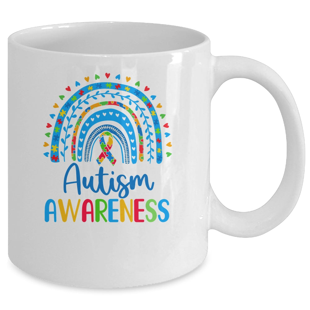 Autism Awareness Rainbow Puzzle Autism Awareness Month Mug | teecentury