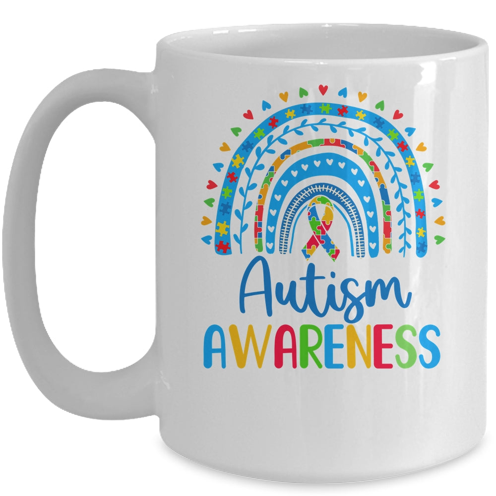 Autism Awareness Rainbow Puzzle Autism Awareness Month Mug | teecentury