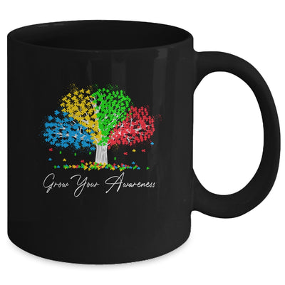 Autism Awareness Rainbow Tree Grow Your Awareness Hand Drawn Mug Coffee Mug | Teecentury.com