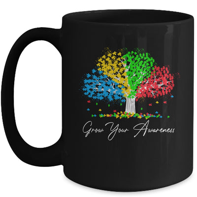 Autism Awareness Rainbow Tree Grow Your Awareness Hand Drawn Mug Coffee Mug | Teecentury.com