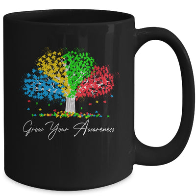 Autism Awareness Rainbow Tree Grow Your Awareness Hand Drawn Mug Coffee Mug | Teecentury.com