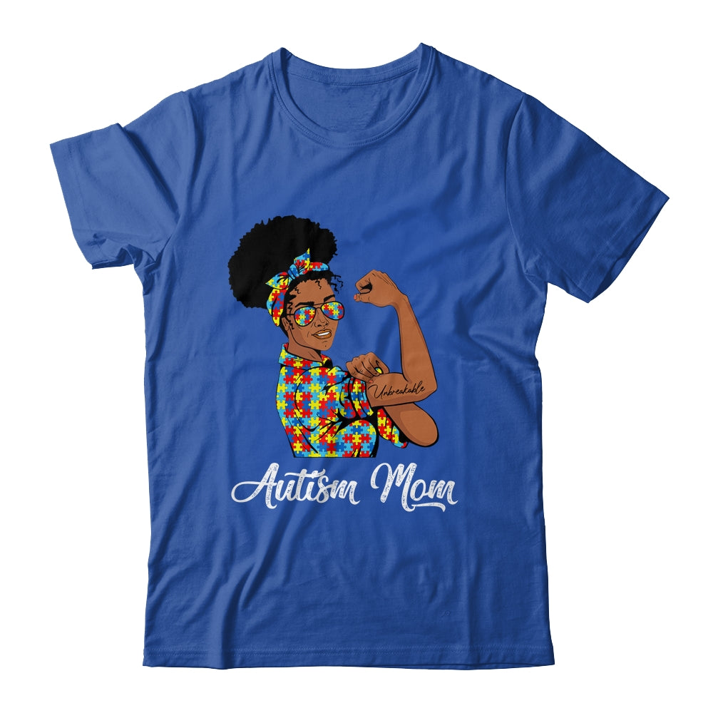 Autism Awareness Strong Mom Afro Mother Black Women Shirt & Tank Top | teecentury