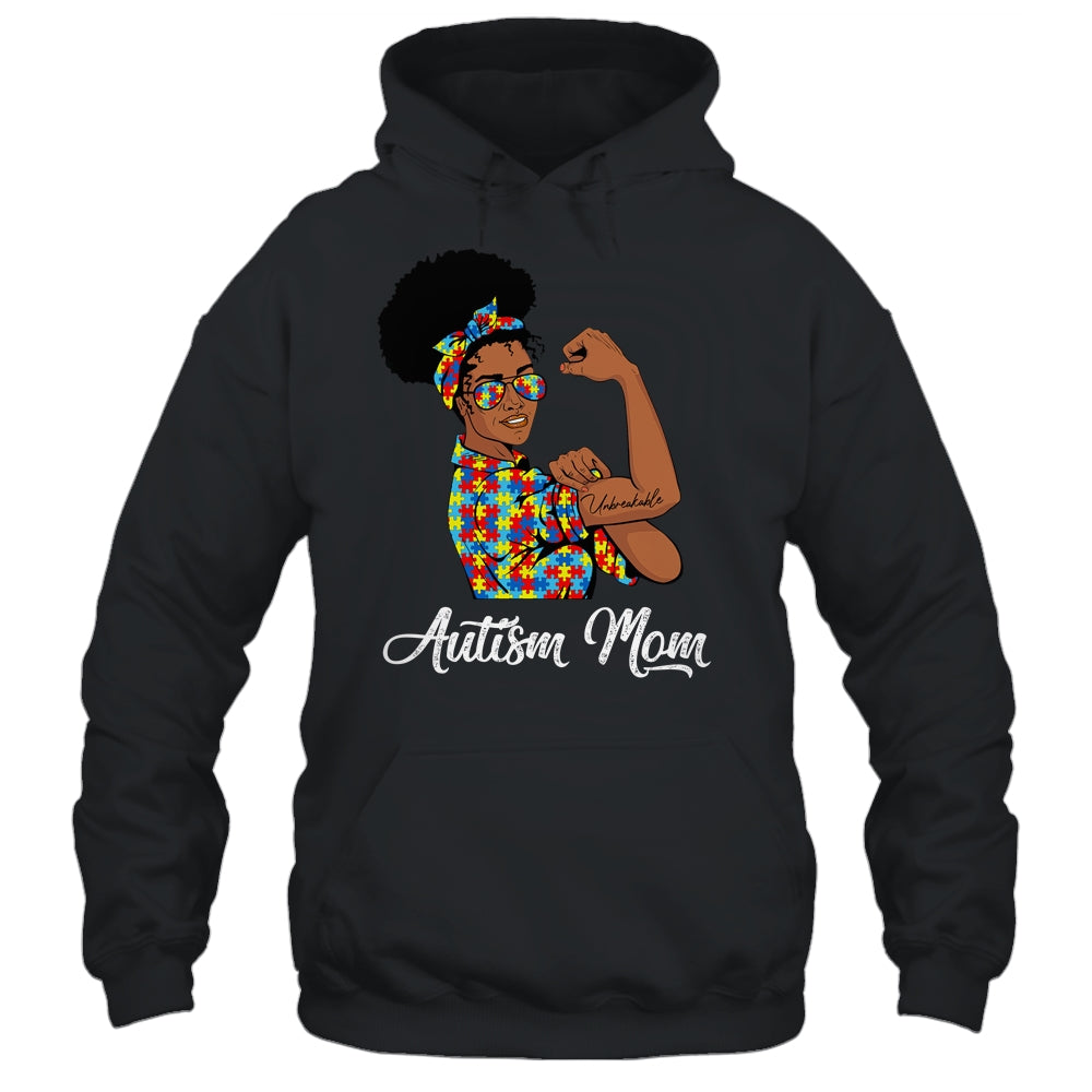 Autism Awareness Strong Mom Afro Mother Black Women Shirt & Tank Top | teecentury