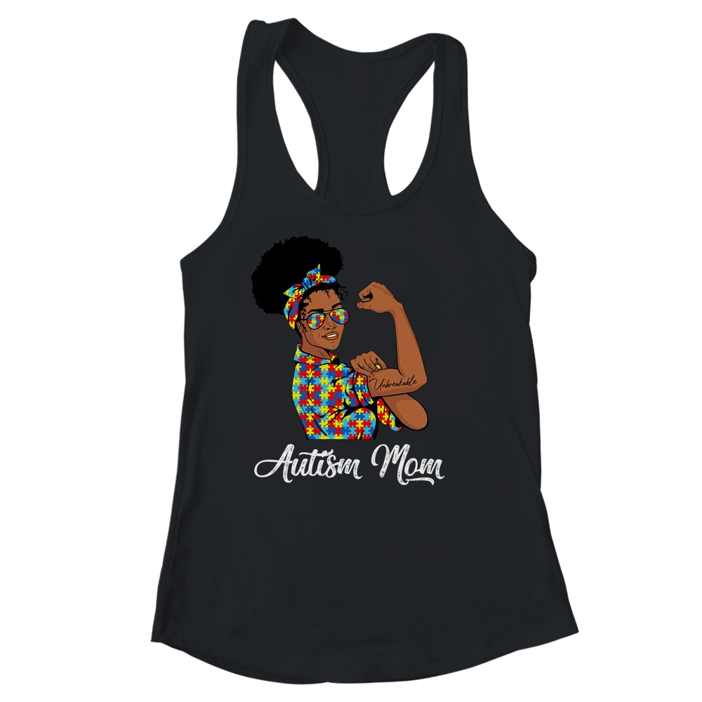 Autism Awareness Strong Mom Afro Mother Black Women Shirt & Tank Top | teecentury