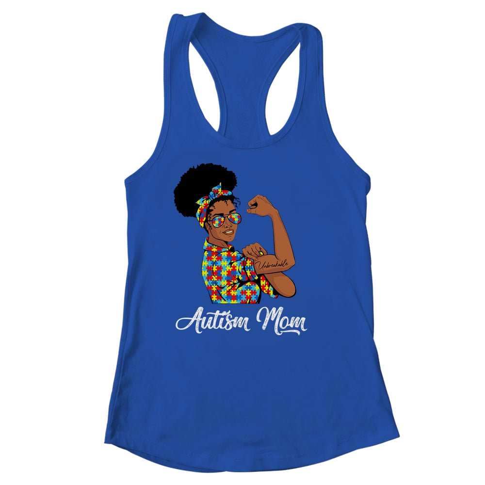 Autism Awareness Strong Mom Afro Mother Black Women Shirt & Tank Top | teecentury