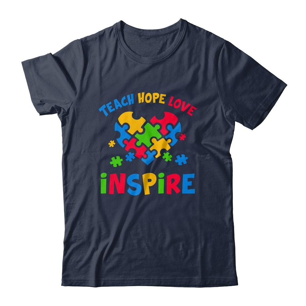 Autism Awareness Teacher Teach Hope Love Inspire Shirt & Hoodie | teecentury