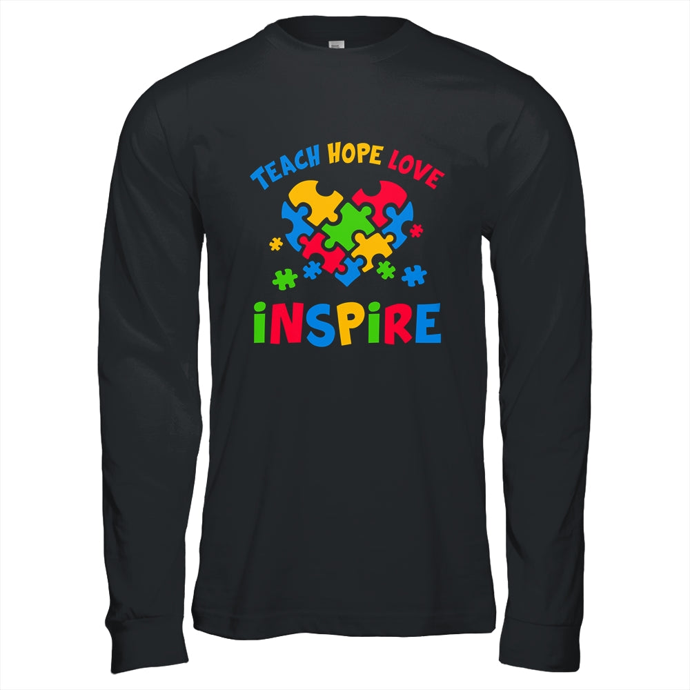 Autism Awareness Teacher Teach Hope Love Inspire Shirt & Hoodie | teecentury