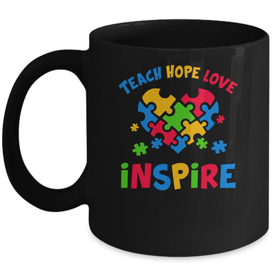 Autism Awareness Teacher Teach Hope Love Inspire Mug | teecentury