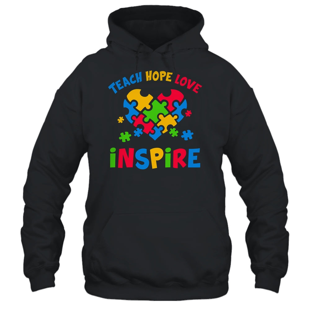 Autism Awareness Teacher Teach Hope Love Inspire Shirt & Hoodie | teecentury
