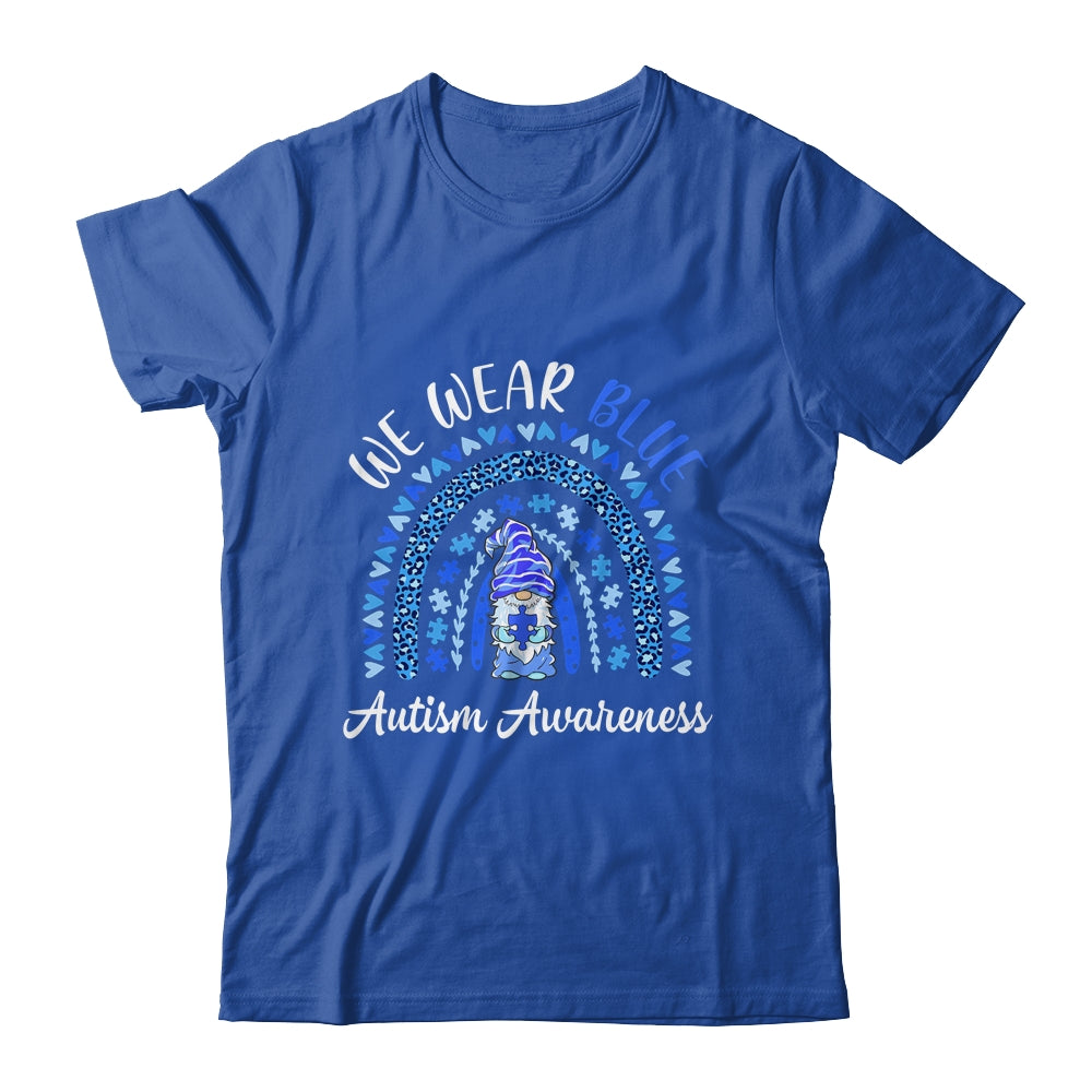 Autism Awareness We Wear Blue Rainbow Gnome Shirt & Hoodie | teecentury