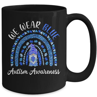 Autism Awareness We Wear Blue Rainbow Gnome Mug | teecentury
