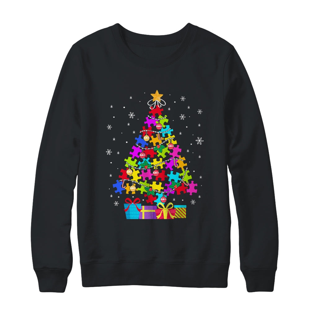 Autism Christmas Tree Gift For A Proud Autistic Person T-Shirt & Sweatshirt | Teecentury.com