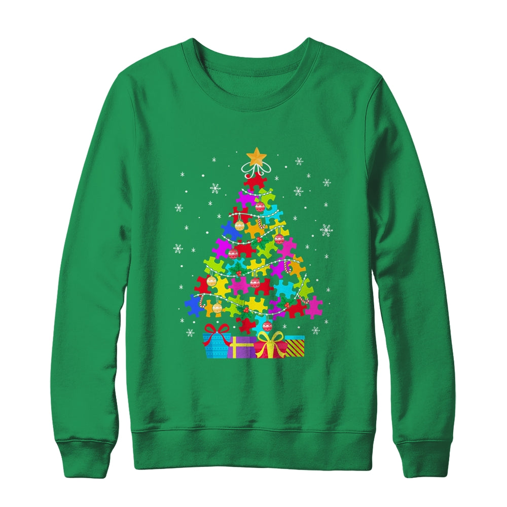 Autism Christmas Tree Gift For A Proud Autistic Person T-Shirt & Sweatshirt | Teecentury.com