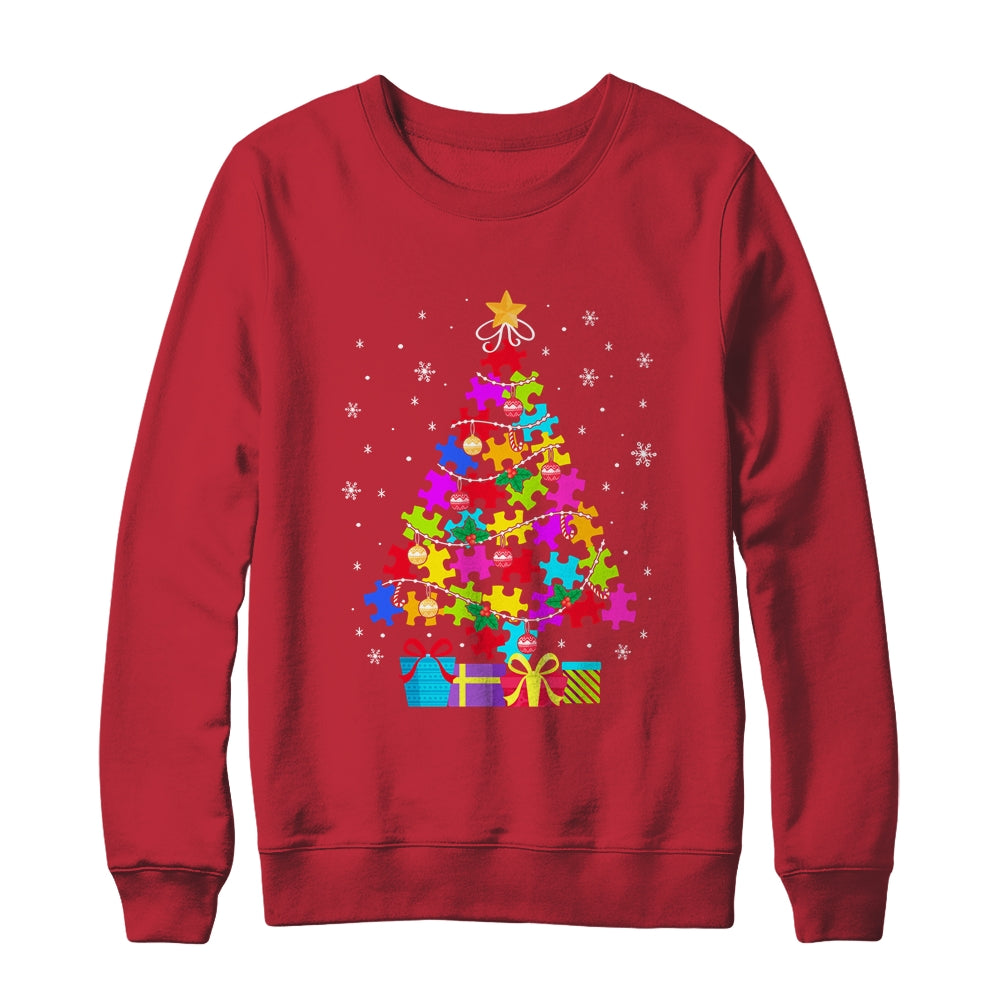 Autism Christmas Tree Gift For A Proud Autistic Person T-Shirt & Sweatshirt | Teecentury.com